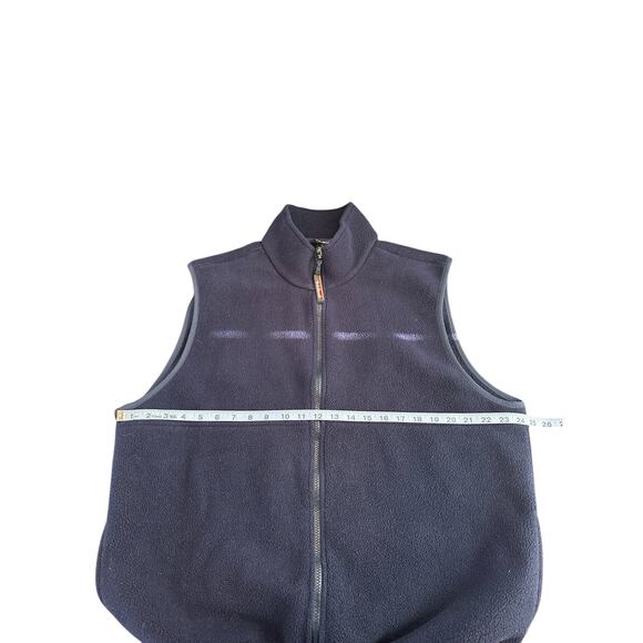 L.L. Bean Men's Blue Mock Neck Outdoor‎ Gorpcore Zip Up Fleece Vest Size XL - Picture 9 of 10